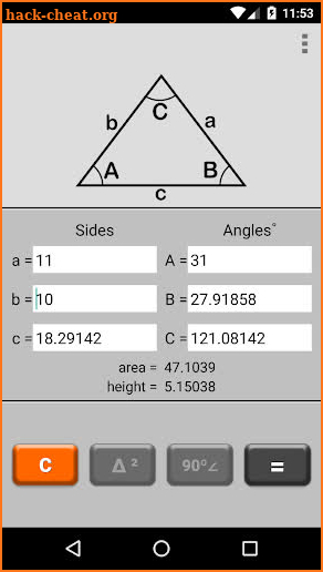 Triangle Calculator Pro screenshot