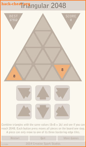 Triangular 2048 screenshot