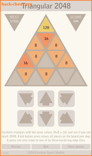 Triangular 2048 screenshot