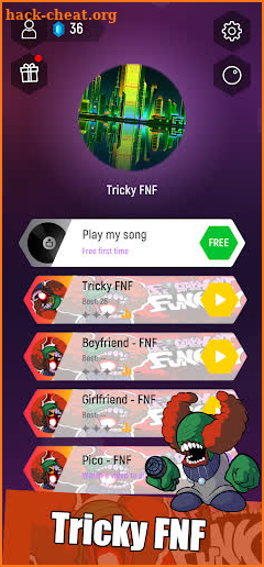 Tricky FNF Dancing Tiles Hop songs screenshot