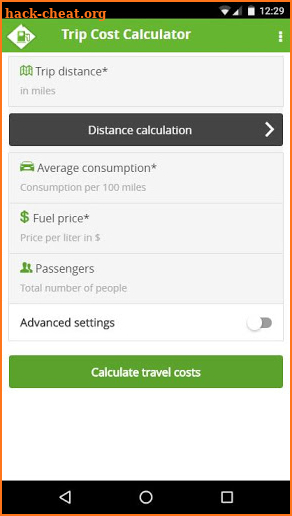 Trip Cost Calculator screenshot