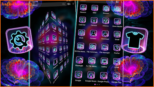 Trippy Art Neon Launcher Theme screenshot