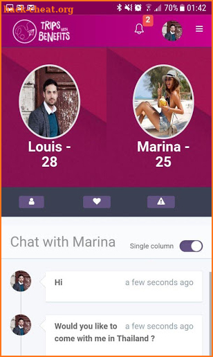 TripsWithBenefits - Dating app for travel lovers screenshot