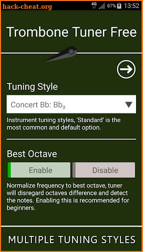 Trombone Tuner Free screenshot