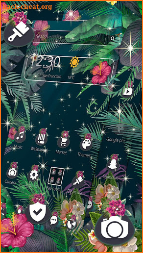 Tropical Colorful Flowers Theme screenshot