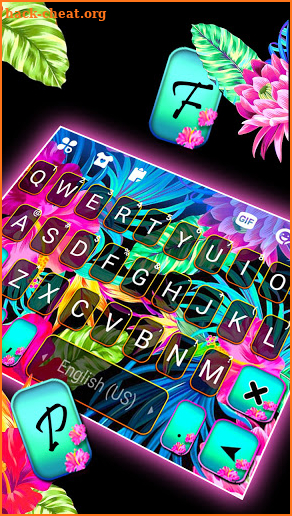 Tropical Flower Keyboard Background screenshot
