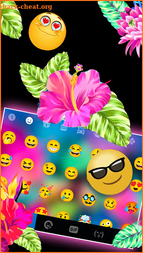 Tropical Flower Keyboard Background screenshot