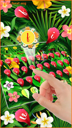 Tropical Leaves and Flowers Keyboard Theme screenshot