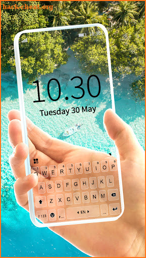 Tropical Transparent Keyboard Background screenshot