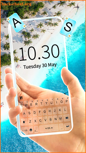 Tropical Transparent Keyboard Background screenshot
