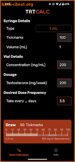 TRTCalc: Testosterone Tool screenshot