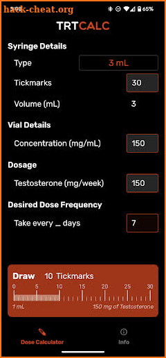 TRTCalc: Testosterone Tool screenshot