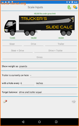 Trucker's Slide Calc screenshot
