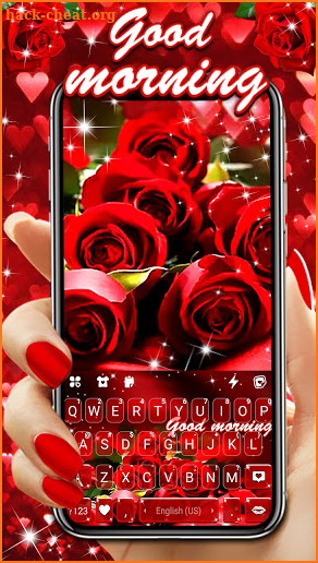 True Love Roses Keyboard Background screenshot