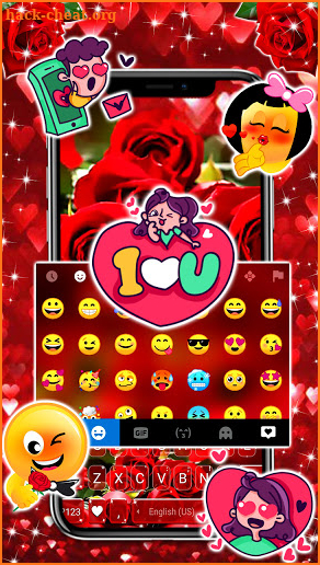 True Love Roses Keyboard Background screenshot