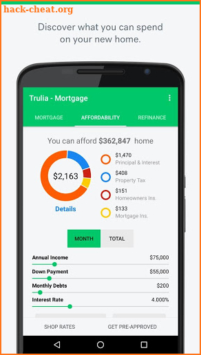 Trulia Mortgage Calculators screenshot