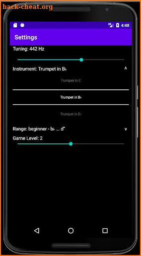 Trumpet Bingo screenshot