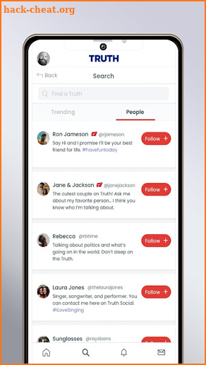 Truth Social aid app screenshot
