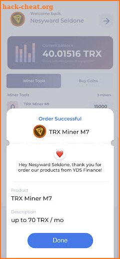 TRX Miner by YDS screenshot