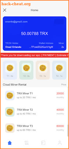 TRX Miner V1 screenshot