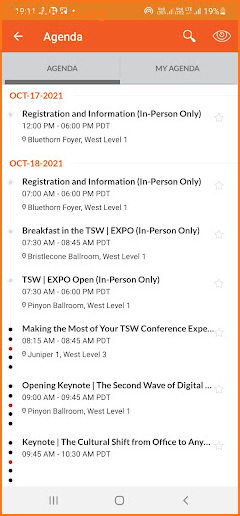 TSIA Events screenshot