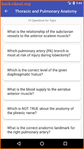 TSRA Review Questions screenshot