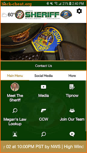 Tulare County Sheriff's Office screenshot