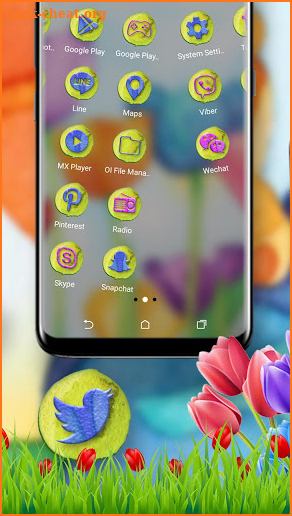 Tulip Flower Painting Launcher Theme screenshot