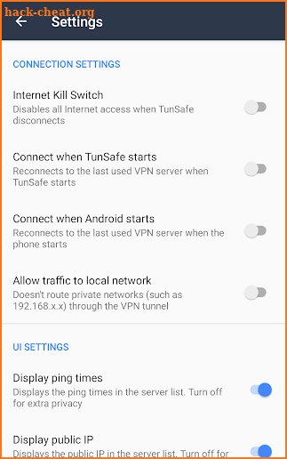 TunSafe VPN screenshot