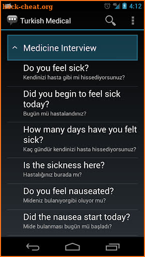 Turkish Medical Phrases screenshot