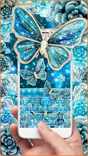 Turquoise Blue Butterfly Keyboard screenshot