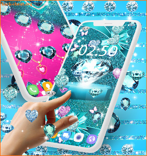 Turquoise blue diamond glitter live wallpaper screenshot