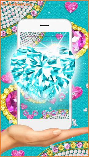 Turquoise Blue Diamond Glitter Theme screenshot