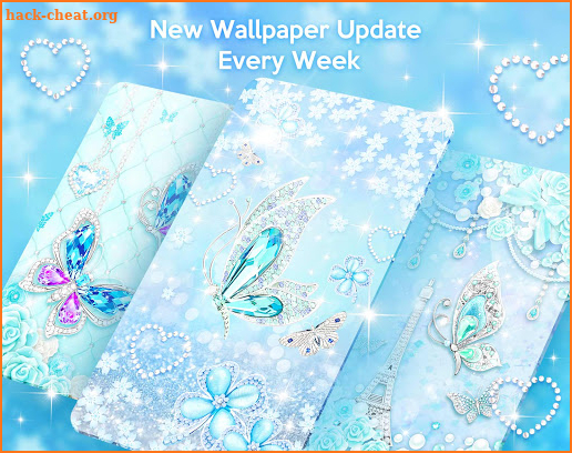 Turquoise Diamond Butterfly Live Wallpapers screenshot