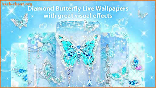 Turquoise Diamond Butterfly Live Wallpapers screenshot