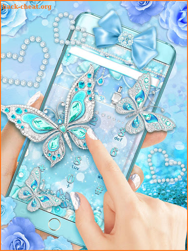Turquoise Diamond Butterfly Theme screenshot