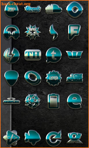 Turquoise silver icon pack HD screenshot