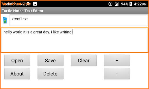 Turtle Text Notes Editor screenshot