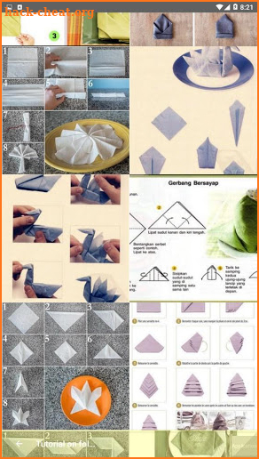 Tutorial on folding napkins for eating restaurants screenshot