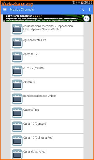 TV Mexico Channel Data screenshot