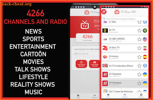 TV Player PRO - FREE 4266+ TV LIVE CHANNELS screenshot