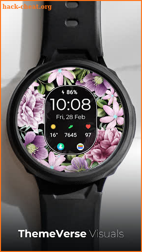 TVV Floral Digital Watch Face screenshot