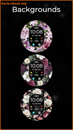 TVV Floral Digital Watch Face screenshot
