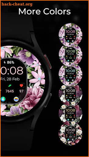 TVV Floral Digital Watch Face screenshot