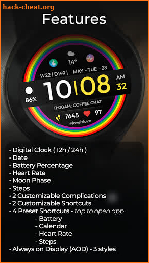 TVV Pride Digital Watch Face screenshot