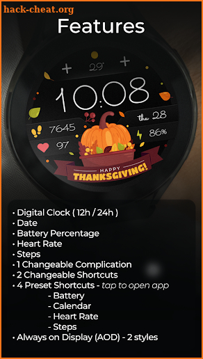 TVV Thanksgiving Watch Face screenshot