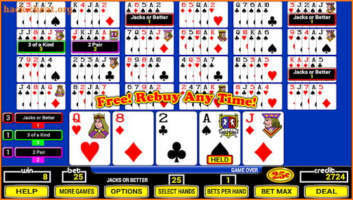 Twenty-Five Play Poker screenshot