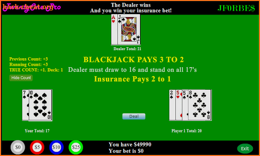 TwentyOne Pro Blackjack screenshot