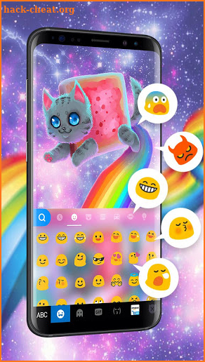 Twinkle Rainbow Cat Keyboard Theme screenshot