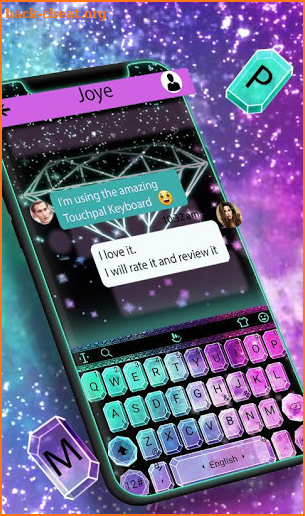 Twinkle Sparkling Galaxy Diamond Keyboard Theme screenshot